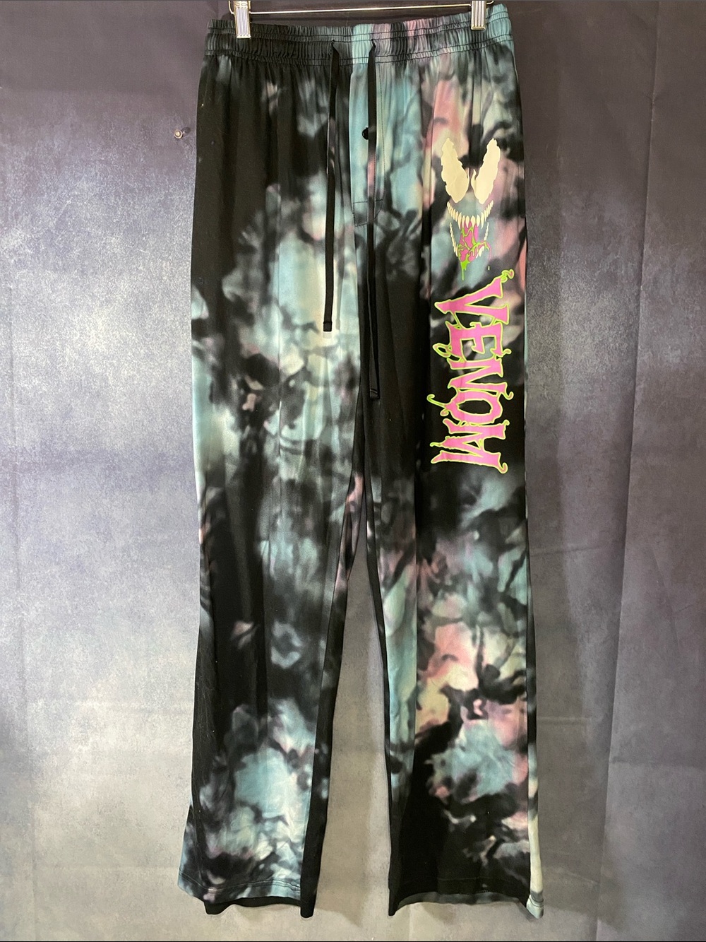 Marvel Men's Tie-Dye Venom Joggers in Black, Green & Pink